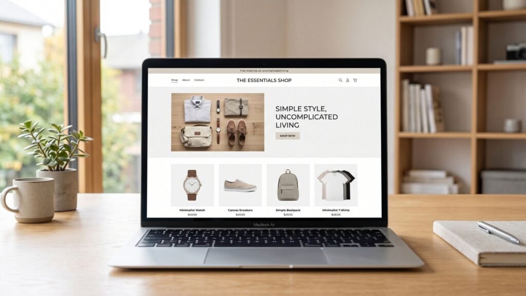 Clean free Shopify theme layout example for beginners