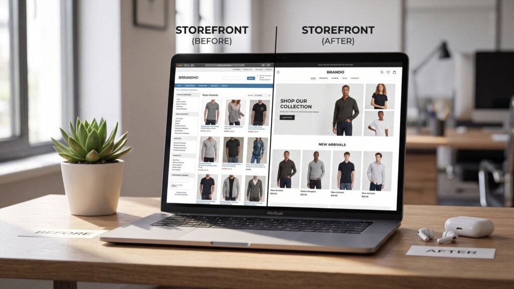 Professional Shopify store redesign result after fixing design mistakes